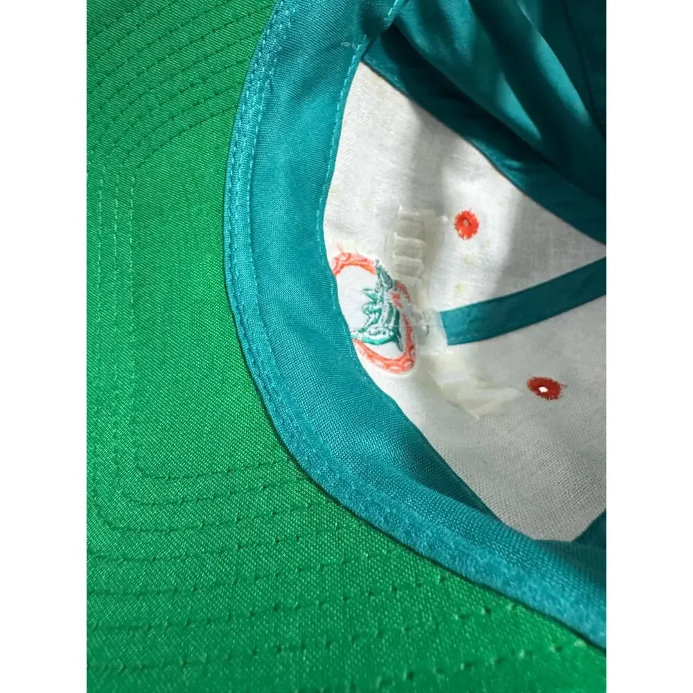 Vintage 90s Miami Dolphins NFL Green and Orange Snapback Hat